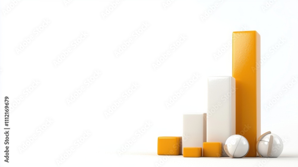 Poster minimalist abstract geometric shapes background with cubes spheres and copy space for branding and d