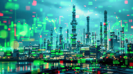 Futuristic City Lights Illuminate Intersection of Energy Technology and Global Financial Dynamics
