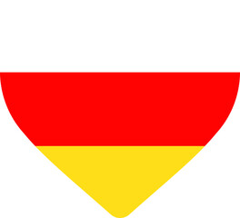 Heart Icon on South Ossetia Flag