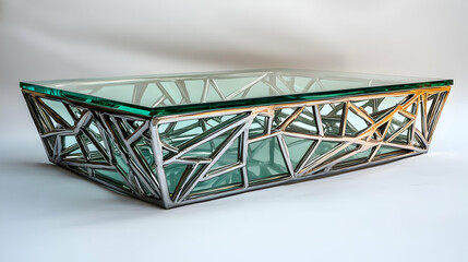 Modern Glass Top Coffee Table 3D Render