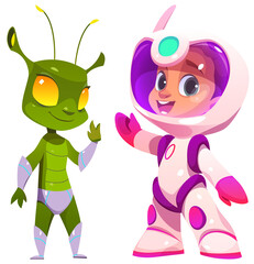 Astronaut Cartoon Alien