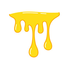 Simple vector illustration of a dripping liquid, dripping liquid, syrup drip vector illustration in hand drawn style