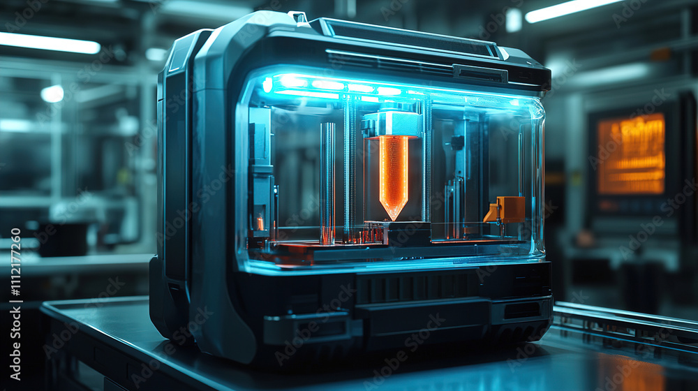 Poster innovative 3d printer in a modern workshop showcasing advanced technology and intricate design proce