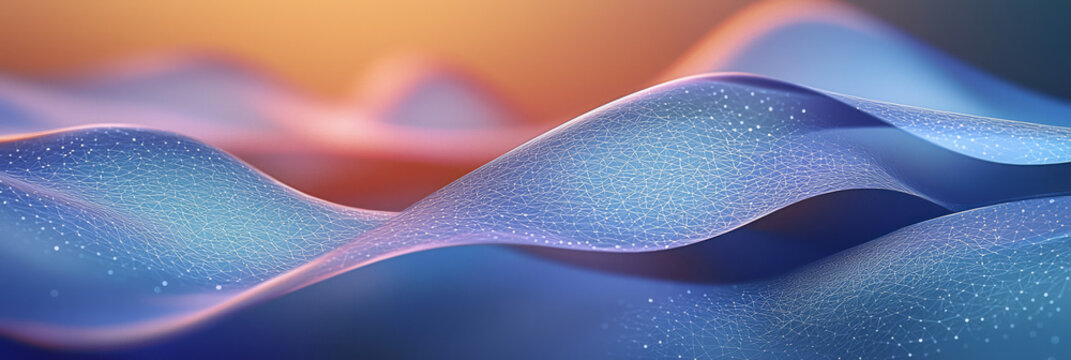 a blue and pink abstract background with a wavy pattern