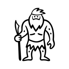 Caveman doodle vector illustration