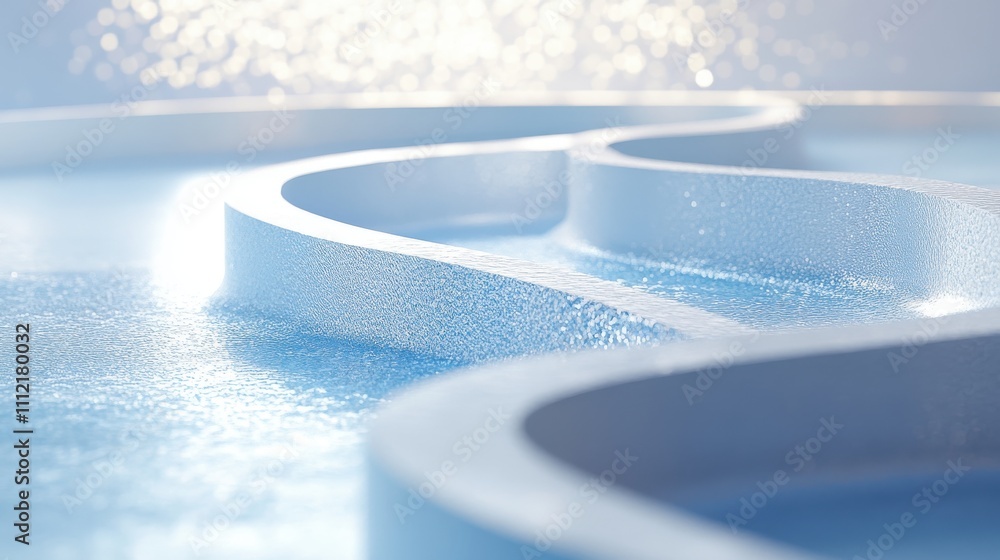 Aufkleber serene abstract curves of a water surface reflecting soft light in a calm and tranquil environment f