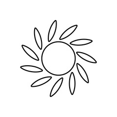 Fototapeta premium Sun vector icon. Summer illustration sign. hot symbol or logo.