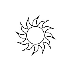 Sun vector icon. Summer illustration sign. hot symbol or logo.