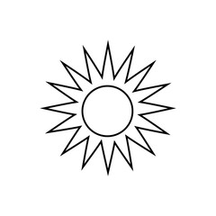 Sun vector icon. Summer illustration sign. hot symbol or logo.