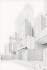 Fototapeta premium Elegant Minimalist Architecture in White – Geometric Shapes and Clean Design