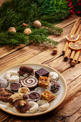 Various types of typical Czech christmas cookies