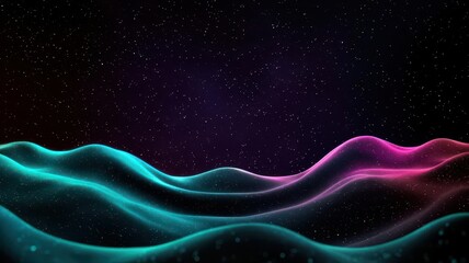 Abstract waves of vibrant colors create a mesmerizing digital landscape.