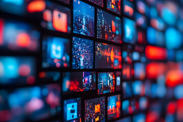 Abstract Background Image: Red Blue City Lights