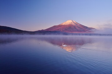 夜明けの山中湖・富士山