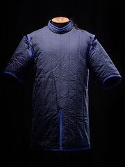 Historical fashion. Medieval knight cloth. Padded jacket gambeson.