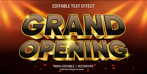  grand opening luxury vector 3d text effect with modern style design
