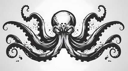 Incredible Commotion of an Octopus, Angry octopus illustration wallpaper
