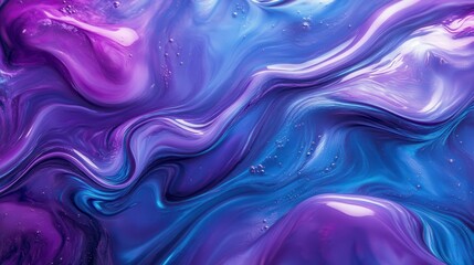Obraz premium Abstract Blue and Purple Liquid Waves