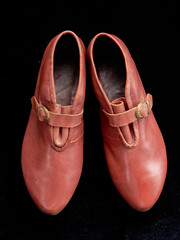 Vintage Viking Leather Shoes. Knight ancient boots