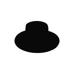 Bucket hat silhouette vector art white background.