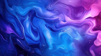 Abstract Blue and Purple Liquid Waves
