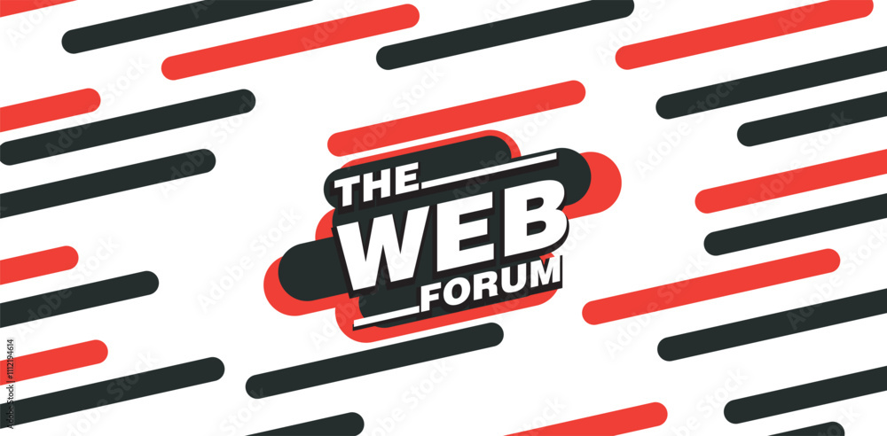 Poster logo graphic design of annual event forum and title made for technology and web - annual convention 