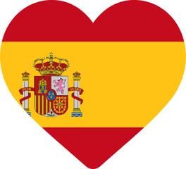 Heart Icon on Spain Flag