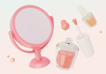 mirror with nail polish 3D graphic
