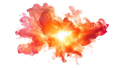 Colorful explosion and smoke transparent background