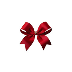 Red ribbon bow on isolated background.