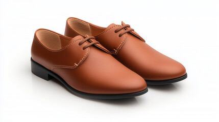 Stylish brown leather shoes with classic design, perfect for formal occasions.
