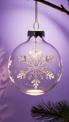 Elegant Christmas Ornament with Snowflake Design