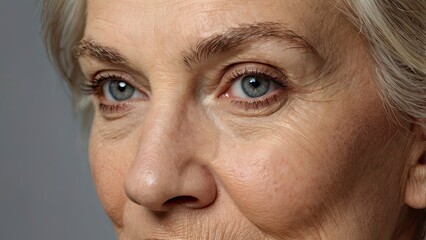 Obraz premium close_up_view_upper_face_part_of_older_pretty