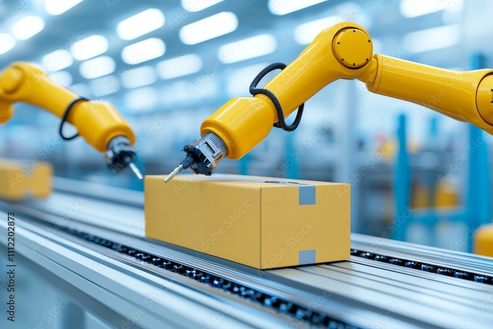 Poster ai-powered robots and automated arms are transforming factory assembly lines and driving a revolutio