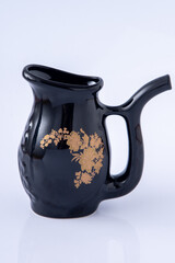 Kumanets Truskavets. A cup for drinking mineral water. Ukrainian dishes. White background