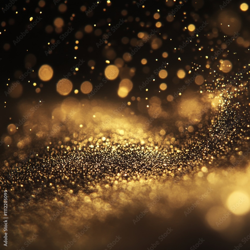 Poster glow of golden sparks of light on a transparent background. blurred glitter vector collection. explo