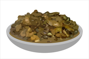 Jerusalem mixed grill. Vector simple color flat illustration.