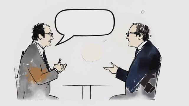 Business Conversation with Speech Bubble
