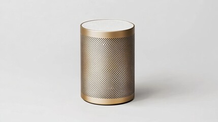 Gold Portable Wireless Speaker on White Background