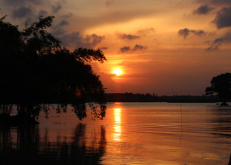 Sunset over the river