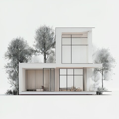 white house in winter