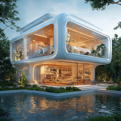 a technological house in the water