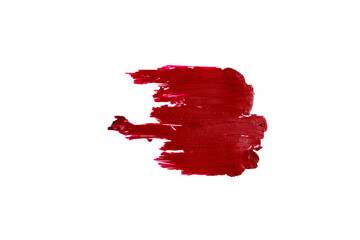 Red Pink Magenta Lipstick swatch on white isolated background. 