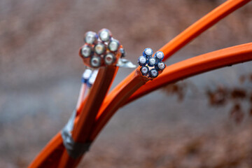 modern fiber optic cables on a construction site