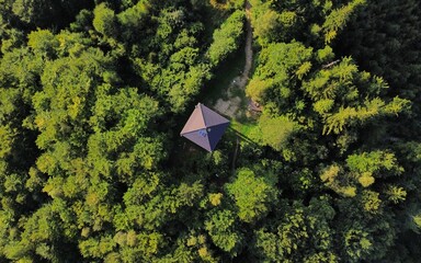 Koziarz tower near Nowy Sącz in Poland. Beskidy Mountains