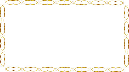 Abstract golden frame with wavy curve shape simple design and decorative border for any kind of template