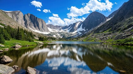Majestic Mountain Lake Reflection: A Serene Escape in Nature's Embrace