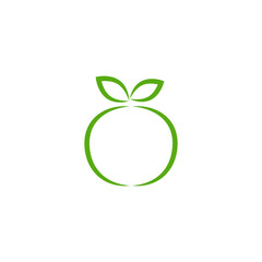 Hand drawn apple icon. Outline vector on a white blank background. Vector illustration on white background.	