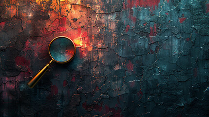 Vintage Scavenger Hunt Poster with Magnifying Glass Design