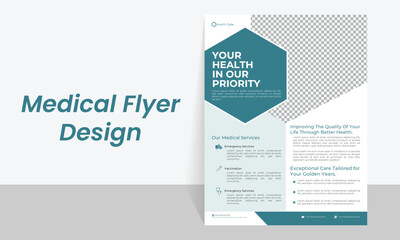 Creative Medical Flyer Design Template.